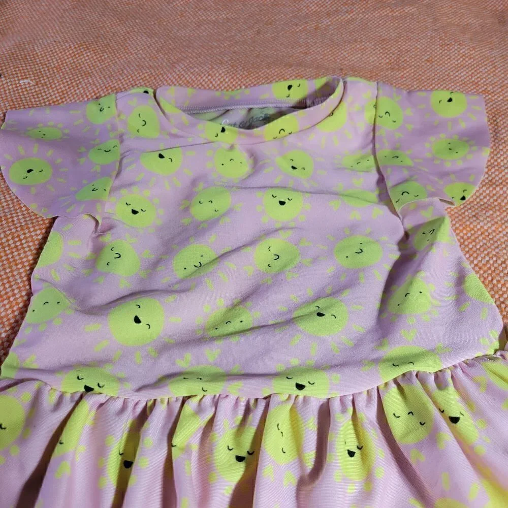 Cat & Jack Girls Swimsuit Top Pink And Yellow Sun's Size 18M